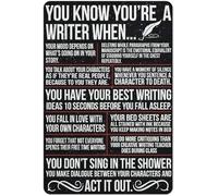 Targa In Metallo Writer You Know You Are A Writer When Your Mood Depends On What Is Going On Your Story Impermeabile Quadri Metallo Vintage Cartello In Alluminio Per Club Bar La Casa 20X30Cm