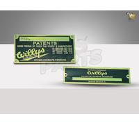 Targa in ottone brevetti dati numero di serie veicolo resistente per jeep Willys
