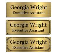 Targa in ottone personalizzata incisa - 3"X1" - Targa commemorativa, targhetta con nome, insegna artistica, etichetta per trofeo, riconoscimento militare - Adesiva o con viti, multifunzionale, durevol