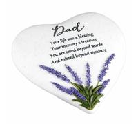 Targa In Pietra A Cuore Memoriale Con Lavanda Di Pensieri Di Te - Papà