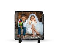 Targa in pietra fotografica personalizzata con testo, cornice per foto personalizzata in ardesia rocciosa con espositore, regali per la festa della mamma festa del papà compleann Natale San Valentino