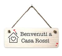 Targa in plexiglass di benvenuto Targhetta porta di ingresso personalizzata targa in plexiglass da appendere - idea regalo per famiglia casa nuova, decorazione per porta d'ingresso (Tema famiglia)