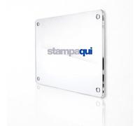 Targa in Plexiglass Personalizzata da Parete o Porta Trasparente Varie Misure Spessore 3 mm con Distanziali, Insegna Pannello da Interno ed Esterno (30x20 cm)