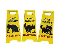 Targa in resina nera per gatti e vomito, per amanti dei gatti e fan della commedia, progettata come decorazione per pavimento per appartamenti, dormitorio o area degli animali domestici (set)