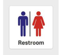 Targa insegna guida in plastica per porta bagno uomo e donna