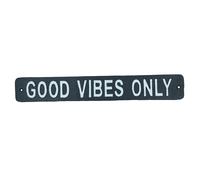 Targa insegna in ghisa Good Vibes Only parete porta recinzione casa giardino ...