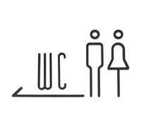 Targa Insegna WC Funzionale in Acrilico Facile da Installare con Minimo Sforzo