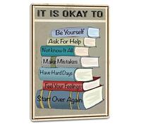 Targa Inspirational Positive Quotes Book It Is Okay To Be Yourself Cartelli Parete Tin Signs Per Cancelli Camera Da Letto Ufficio Ompleanno S