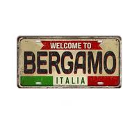 Targa Italia Stampa Metallo • Città Italiana Provincia Comune Targa in Metallo • Bergamo