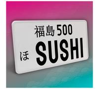 Targa JDM giapponese 30,5 x 15,5 cm nero senza graffi 01 Shushi