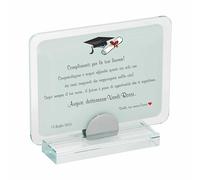 Targa Laurea Personalizzata - Targa Commemorativa in Vetro/Metallo | Regalo Laurea - Personalizzata - Ideale Diploma, Festa, Decorazione