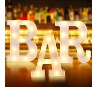 Targa luminosa con lettere bar, luci a LED, luce neon su lettere, decorazione per bar, pub, casa, feste, matrimoni