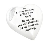 Targa Memoriale A Cuore Bianca Per La Tomba - Dettaglio Di Piuma - Nan