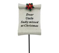 Targa Memoriale Di Natale Con Poinsettia Su Un Bastone - Zio
