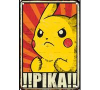 TARGA METALLICA 20x30 VINTAGE DI PIKACHU PIKA DEI POKEMON