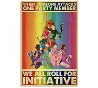 Targa metallica LGBT When Someone Attacks One Party Member We are Roll for Initiative, 20,3 x 30,5 cm