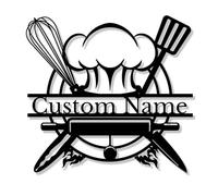 Targa metallica rustica personalizzata per cucina - Arte murale personalizzata per casa, fattoria, sala da pranzo, decorazione della cucina di inaugurazione della casa