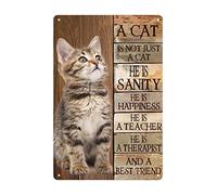 Targa Metallo A Cat Is Not Just A Cat He Is Family Happiness Lover Art Targas Vintages Retrò Vintage Pannello Poster Per Club Garage Bagno S