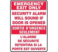 Targa Metallo Bilingual Emergency Exit Solely Safety: Security Alarm Will Sound If Door Is Opened Posters Segno Lamiera Decorative Targhe Metallo Per Club Cucina Garage S