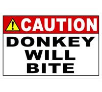Targa Metallo Caution Donkey Will Bite Targhe Metallo Divertente Vintage Wall Placca Poster Per Cafe Pub Club M