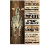 Targa Metallo Cow I Am Your Friend Your Partner Your Brown Seiss Targhe Metallo Divertente Vintage Wall Placca Poster Per Bagno Garage Camera Da Letto M