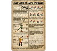 Targa Metallo Cross Country Skiing Knowledge,Segno del Metallo,Bagno,Cucina,Targhe da Parete,Garage S