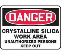 Targa Metallo Danger Safety: Crystalline Silica Work Area - Unauthorized Persons Keep Out Targa Con Stampe Decorative Vintage Pannello Poster Per Camera Da Letto Ristorante Soggiorno M
