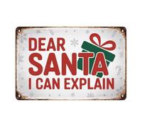 Targa Metallo Dear Santa I Can Explain Snowflake Christmas Print Targa Con Stampe Decorative Posters Segno Lamiera Per Club Casa Pub S
