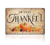 Targa Metallo Fall Pumpkin Autumn Harvest Thanksgiving Vintage Wall Placca Poster Divertente Art Targas Vintages Per Garage Cafe Casa S