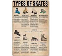 Targa Metallo Funny Skates Knowledge Ice Skating Types of Skates,Targhe Metallo,Bagno,Cucina,Parete Targhe Cartello,Caffetteria M