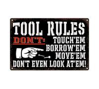 Targa Metallo Garage Tool Rule Tination, Original Thick Tool Rules For Targa Con Stampe Nostalgica Posters Segno Lamiera Per Garage Pub Bagno M
