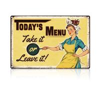 Targa Metallo Kitchen Menu Robusto Cartello Di Sicurezza Fori Inclusi Parete Decorazione Per Recinzione Cucina Patio M