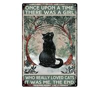 Targa Metallo Vintage Cat Black Once Upon A Time There Was A Girl Targhe Metallo Divertente Art Targas Vintages Per Pub Bar Murale S