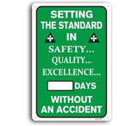 Targa Metallo Write-A-Day Safety Scoreboard - Setting The Standard Without An Accident For Construction Site Posters Segno Lamiera Nostalgica Targhe Metallo Per Casa Pub Cucina M