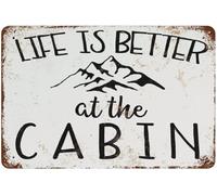 Targa Mife Is Better At The Cabin Mountain De Cartello In Matta Poster Per Bar Garage Ompleanno Cucina M