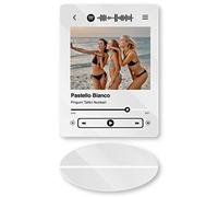 Targa modello nuovo Spotify con base - Targa con codice personalizzato, nome canzone, artista e foto. Idea regalo per fidanzati, compleanno, anniversario, festa mamma papà, Natale, San Valentino