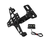targa moto Per Portatarga Moto Per Kawasaki Z750 Z800 Con Staffa Targa Universale A Luce LED Porta Targa Moto(Nero)