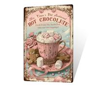 Targa natalizia in latta con cioccolata calda, decorazione da parete, stile retrò, rustica, per casa, bar, ufficio, pub, club, alluminio, 30,5 x 40,6 cm