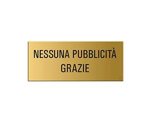 Targa Nessuna pubblicita grazie I ottica oro | no. 29007-M