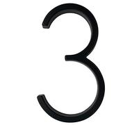 Targa numerica nera da 127 mm, con lettere grandi e moderne, 0-9(Black 3)