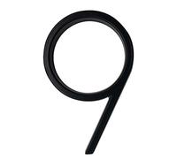 Targa numerica nera da 127 mm, con lettere grandi e moderne, 0-9(Black 9)