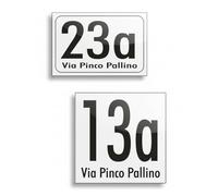 Targa numero civico personalizzata per esterni - resistente UV & intemperie - personalizza colore, font, fissaggi (Targa 20x15cm)
