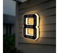 Targa Numero Civico Solare LED - Insegna Indirizzo Moderna per Esterni, Sensore Crepuscolare, Impermeabile IP65, Effetto 3D Flottante, Finitura Nero Opaco - 3 Misure Disponibili(B-Nero,23cm)