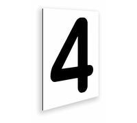 Targa numero per casa esterna alluminio 18 x 25 cm - numerazione porta commerci navi abitative e locali - numeri neri grandi (numero 4)