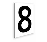 Targa numero per casa esterna alluminio 18 x 25 cm - numerazione porta commerci navi abitative e locali - numeri neri grandi (numero 8)