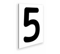 Targa numero per casa esterna alluminio 18 x 25 cm - numerazione porta commerci navi abitative e locali - numeri neri grandi (numero 5)