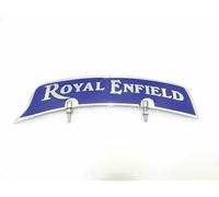 Targa parafango anteriore blu alluminio cromato adatta per Royal Enfield