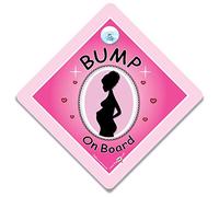 Targa per auto con scritta in lingua inglese “Bump On Board”, con ventosa per finestrino dell’auto, con scritta in lingua inglese “Mum to Be On Board” (lingua italiana non garantita)