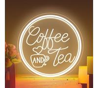 Targa per caffè e tè al neon con porta USB, apertura a LED, per caffè