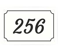Targa per esterno con numero civico personalizzato in laminato plastico in varie misure - spessore 3.2 mm (Incisione Nera - Sfondo Bianco)